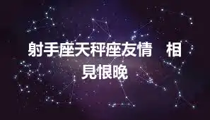 射手座天秤座友情   相見恨晚