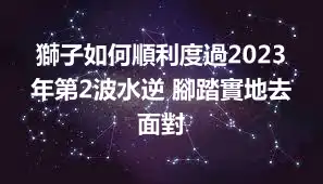 獅子如何順利度過2023年第2波水逆 腳踏實地去面對