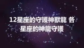 12星座的守護神獸龍 各星座的神龍守護