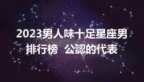 2023男人味十足星座男排行榜  公認的代表