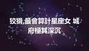狡猾,最會算計星座女 城府極其深沉