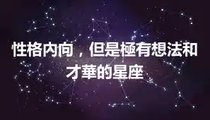 性格內向，但是極有想法和才華的星座