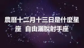 農曆十二月十三日是什麼星座  自由灑脫射手座