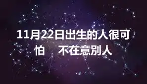 11月22日出生的人很可怕    不在意別人