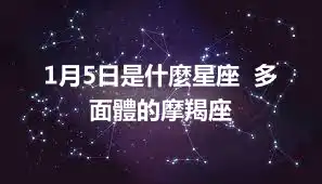 1月5日是什麼星座  多面體的摩羯座