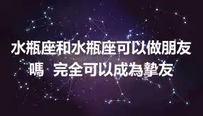 水瓶座和水瓶座可以做朋友嗎  完全可以成為摯友