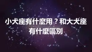 小犬座有什麼用？和大犬座有什麼區別