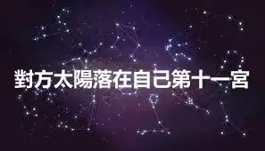 對方太陽落在自己第十一宮
