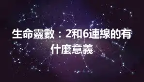 生命靈數：2和6連線的有什麼意義