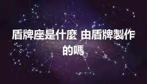 盾牌座是什麼 由盾牌製作的嗎