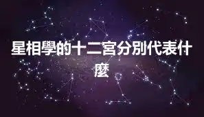 星相學的十二宮分別代表什麼
