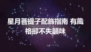 星月菩提子配飾指南 有風格卻不失韻味