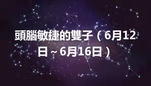 頭腦敏捷的雙子（6月12日～6月16日）