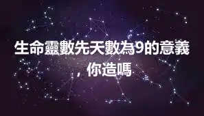 生命靈數先天數為9的意義，你造嗎