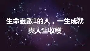 生命靈數1的人，一生成就與人生收穫