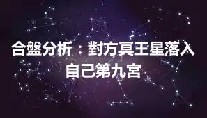 合盤分析：對方冥王星落入自己第九宮