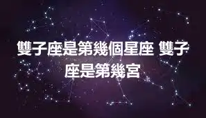 雙子座是第幾個星座 雙子座是第幾宮