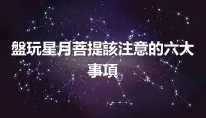 盤玩星月菩提該注意的六大事項