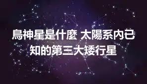 鳥神星是什麼 太陽系內已知的第三大矮行星