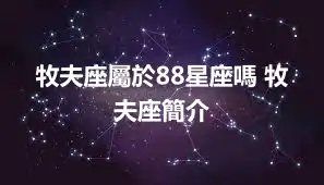 牧夫座屬於88星座嗎 牧夫座簡介