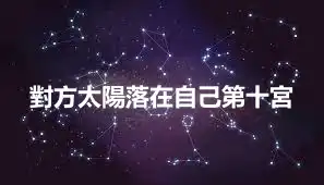 對方太陽落在自己第十宮
