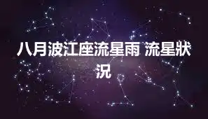 八月波江座流星雨 流星狀況