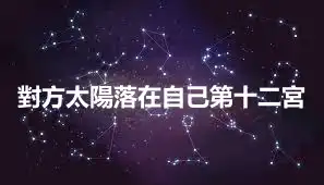 對方太陽落在自己第十二宮