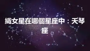 織女星在哪個星座中：天琴座