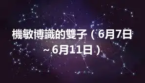 機敏博識的雙子（6月7日～6月11日）