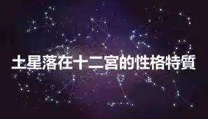 土星落在十二宮的性格特質