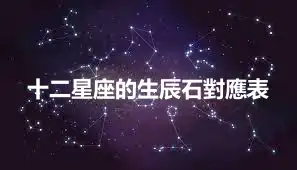 十二星座的生辰石對應表