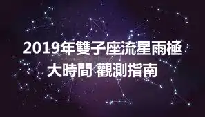 2019年雙子座流星雨極大時間 觀測指南
