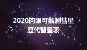 2020肉眼可觀測彗星 歷代彗星表