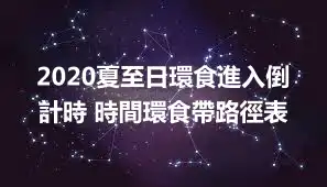 2020夏至日環食進入倒計時 時間環食帶路徑表
