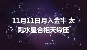 11月11日月入金牛 太陽水星合相天蠍座