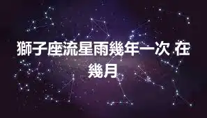 獅子座流星雨幾年一次 在幾月