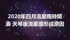 2020年四月流星雨時間表 天琴座流星雨形成原因