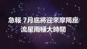急報 7月底將迎來摩羯座流星雨極大時間