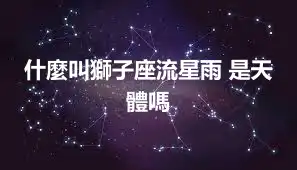 什麼叫獅子座流星雨 是天體嗎