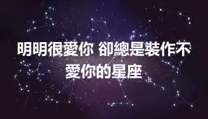 明明很愛你 卻總是裝作不愛你的星座