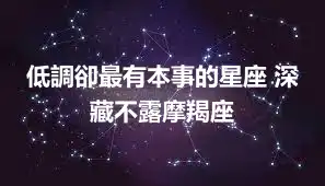 低調卻最有本事的星座 深藏不露摩羯座