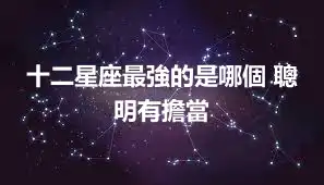 十二星座最強的是哪個 聰明有擔當