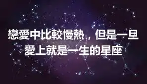 戀愛中比較慢熱，但是一旦愛上就是一生的星座