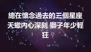總在懷念過去的三個星座 天蠍內心深刻 獅子年少輕狂