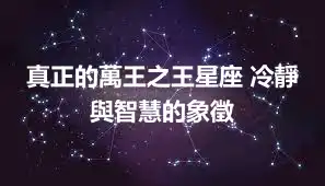 真正的萬王之王星座 冷靜與智慧的象徵