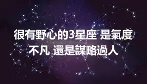很有野心的3星座 是氣度不凡 還是謀略過人