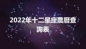 2022年十二星座農曆查詢表