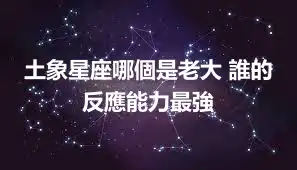 土象星座哪個是老大 誰的反應能力最強