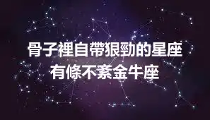 骨子裡自帶狠勁的星座  有條不紊金牛座