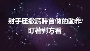 射手座撒謊時會做的動作 盯著對方看